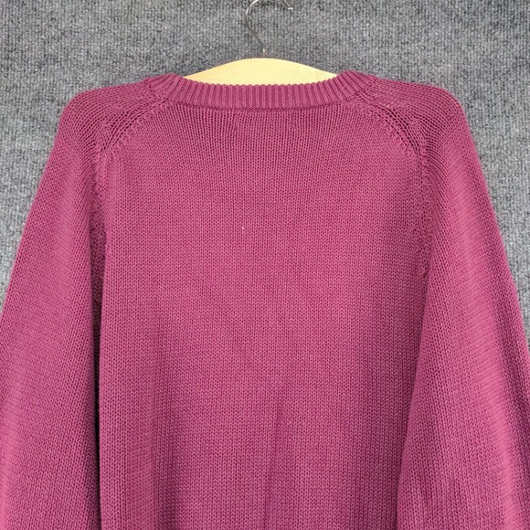 Eddie Bauer Men's Sweater Purple Small Long Sleeve Crew Neck Cotton Vintage - Picture 6 of 11